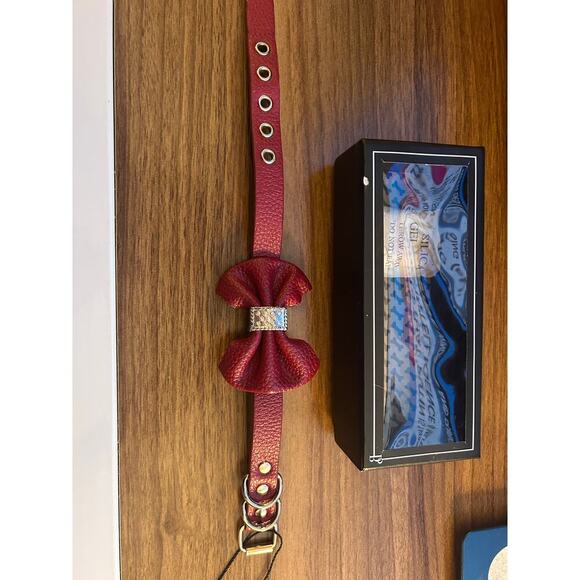 Nib-Bolzano- Exclusive Italian Designer Bolzano Leather Dog Pet Collar Small - Picture 5 of 9